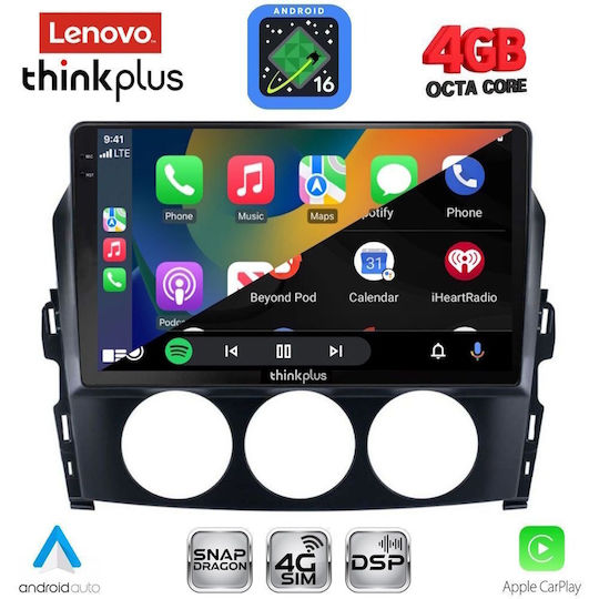 Lenovo Автомобилна Аудио Система За Mazda MX-5 2005-2015 (Bluetooth/USB/Вграден Wi-Fi/GPS/Apple CarPlay/Android Auto) С Touch Screen 9"