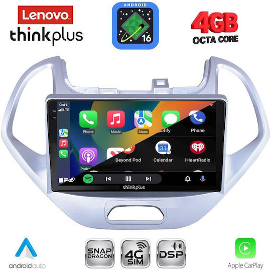 Lenovo Lenovo Auto-Audiosystem für Ford Ka 2017-2024 mit Touchscreen 9" Bluetooth USB WiFi GPS Apple CarPlay Android Auto