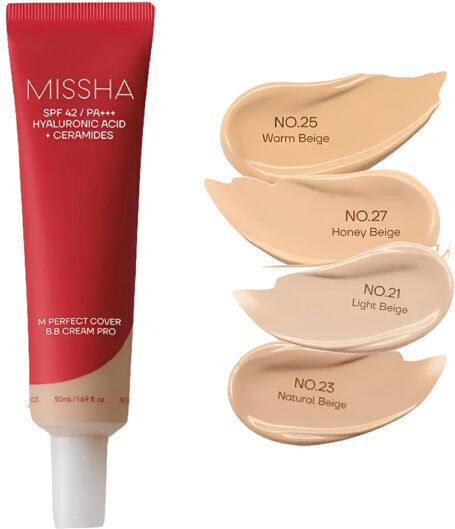 Missha M Perfect Cover Pro BB 25 Тонален Крем за Лице Дневен със SPF42 за Против стареене, Против несъвършенства и Зачервяване с Хиалуронова киселина и Церамиди 50ml