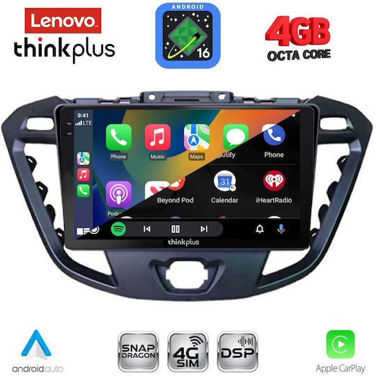 Lenovo Car Audio System for Ford Transit Custom / Tourneo Custom 2013-2019 (Bluetooth/USB/WiFi/GPS/Apple CarPlay/Android Auto) with 9" Touch Screen