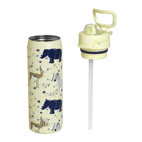 Ecolife Бутилка Термос Неръждаема стомана Без BPA 650ml Ecolife Wildlife Thermos