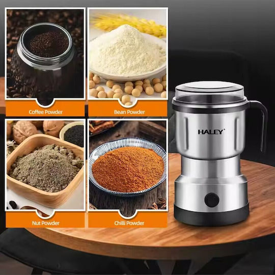 Haley Ηλεκτρικός Μύλος Καφέ 300W με Χωρητικότητα 500gr Ασημί