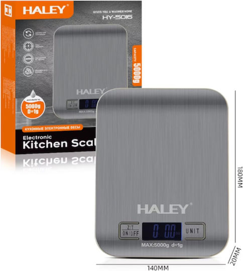 Haley Digital Kitchen Scale Up To 5kg Gray