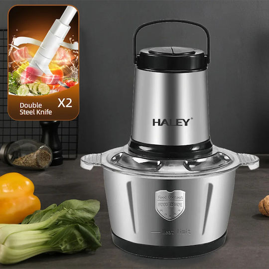 Haley Mini Tocător Multi 500W Cu Recipient 2L Gri