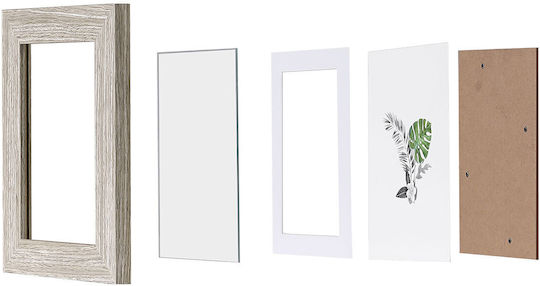 Songmics Wall Mounted Wooden Photo Frame with Beige Frame 3 Pieces