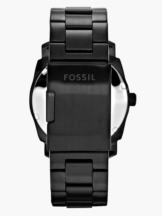 Fossil Ceasuri Bărbați Machine 42mm Baterie Cu Brățară Din Oțel Inoxidabil Neagră