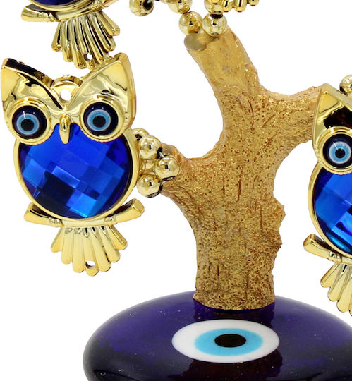Decorative Tree Polyresin 13x8x14 Cm Gold Glass Base Owls Eye Keskor 83204