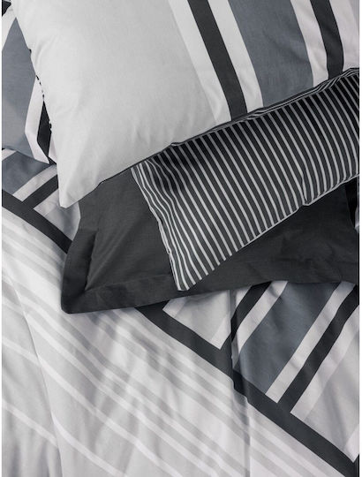 Cotton Box Set Huse Pentru Pilote Duble 200x220cm Nobby Gri Antracit