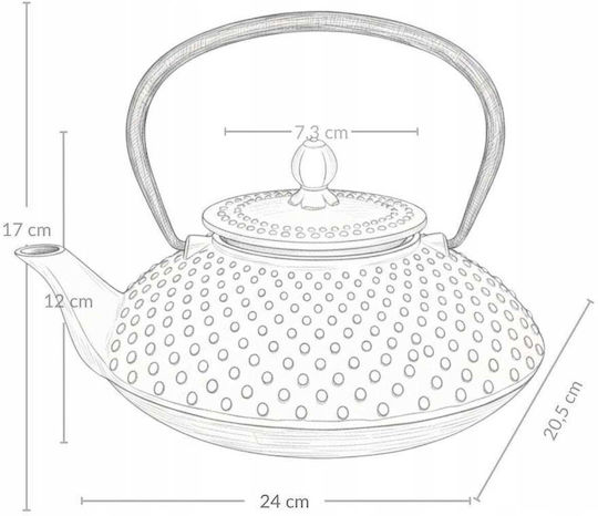 Βραστήρας με Φίλτρο Μαντεμένιος Χάλκινη 1250ml