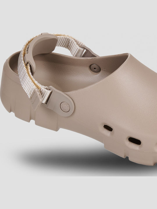 Birkenstock Birki Flow Γυναικεία Σαμπό Καφέ