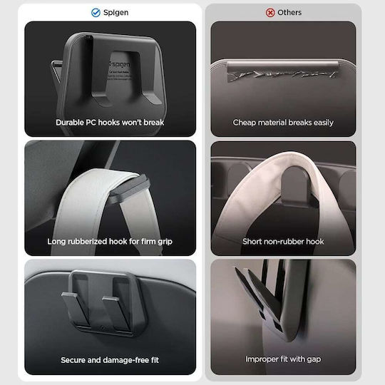 Spigen 2 Pack Car Organizer Acp11563 2x Seat Hooks Tesla Model Y Model 3 Formed Metal Core Black Acp11563;to283jh