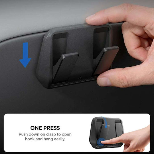 Spigen 2 Pack Car Organizer Acp11563 2x Seat Hooks Tesla Model Y Model 3 Formed Metal Core Black Acp11563;to283jh