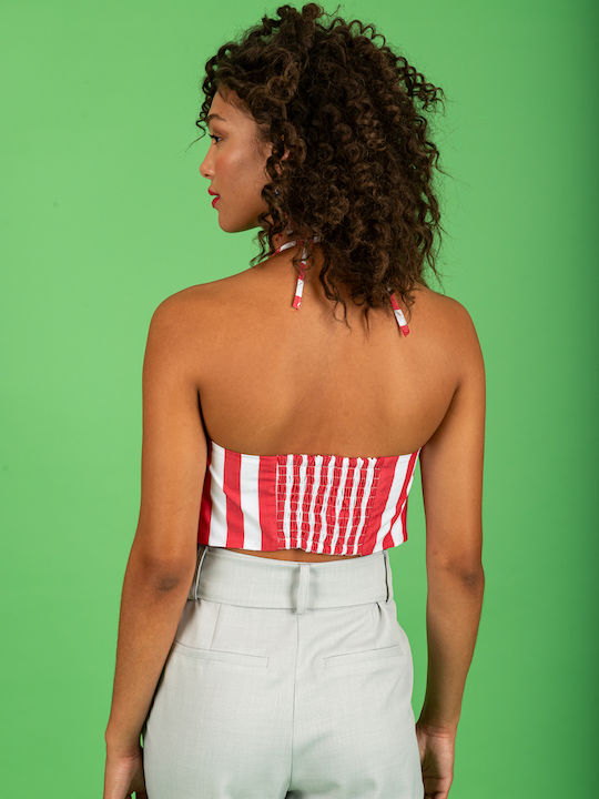 Women's Red Cotton Crop Top