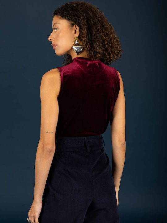 Women's Blouse Burgundy 130-51609-Burgundy (198)