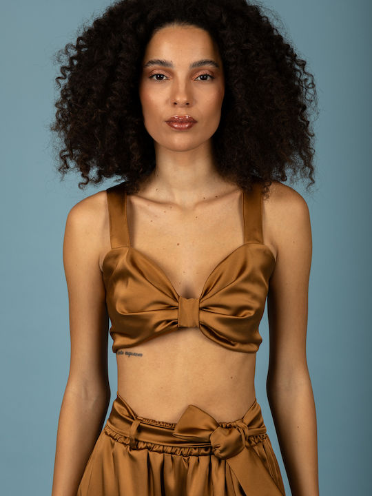 Damen Bluse Korsett Bronze