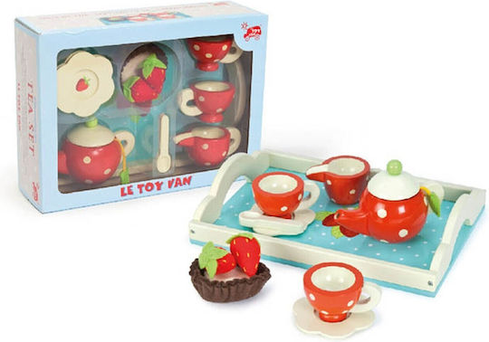 Le Toy Van Δίσκος Με Σετ Καφέ Φράουλα από Ξύλο