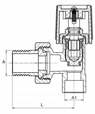 Instal Projekt Corner Radiator Switch Outer Loop ½ for Radiator Body
