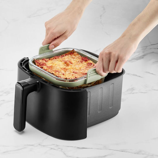 Lekue Hot Air Oven Mold 1010159 18,5x17,5x9,5 Cm Glass Non Slip Handles 20/+220°C Easy Cleaning Green