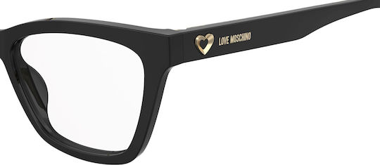 Moschino Moschino Γυναικείος Κοκκάλινος Brillengestelle mit Rezept Πεταλούδα Μαύρος MOL690 807