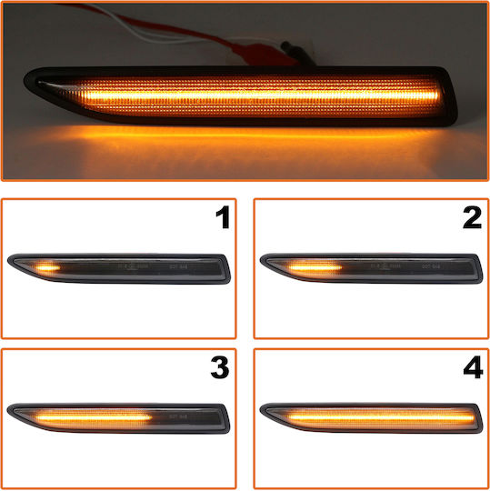 Ford Mondeo Iv 07-15 LED Страничен Индикатор Тъмно Тониран Динамичен Комплект 2 Бройки
