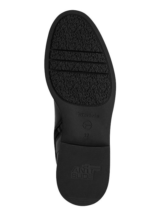 Leder Damen Kampfstiefel Schwarz