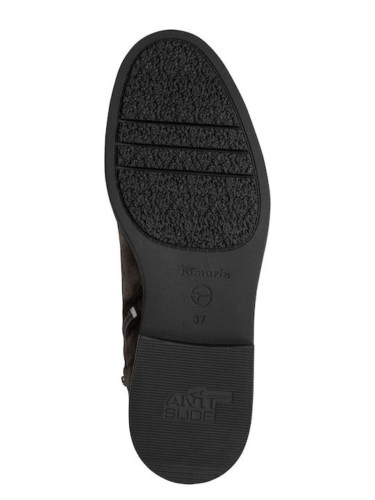 Wildleder Damen Kampfstiefel Braun
