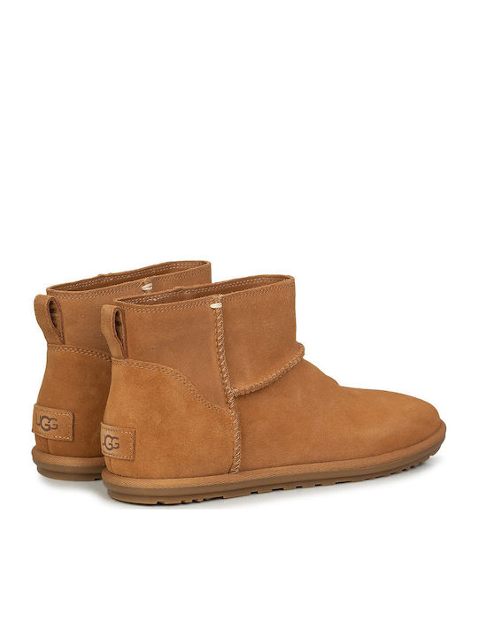 Classic Mini Leather Women's Ankle Boots Tabac Brown
