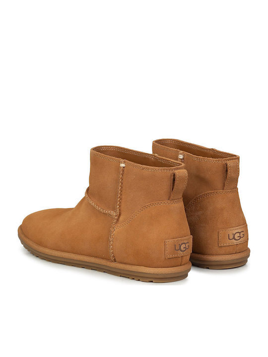 Classic Mini Leather Women's Ankle Boots Tabac Brown