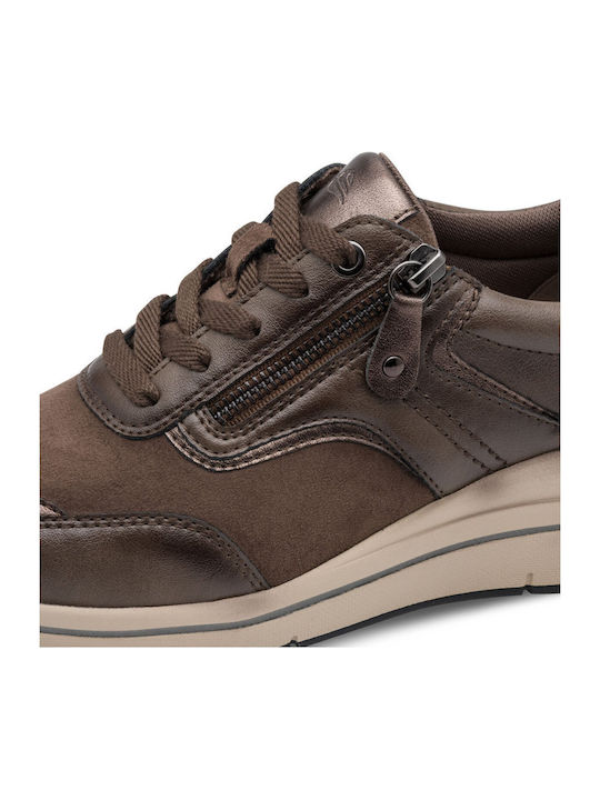 Γυναικεία Ανατομικά Sneakers Μπρονζέ / Καφέ