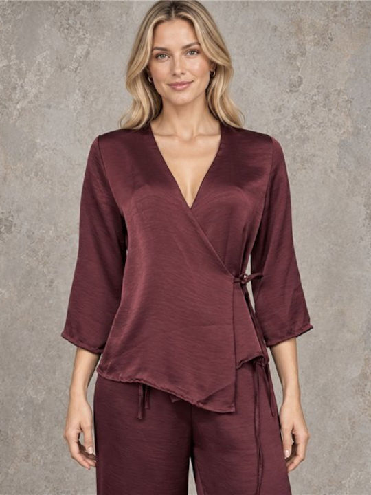 Damen Burgunder Set mit Hose