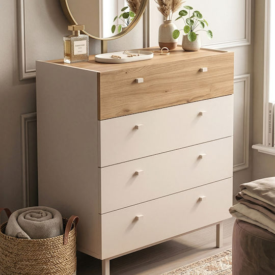 Bedroom Chest of Drawers Wooden Luke with 4 Drawers Kasmir 80x42x93cm