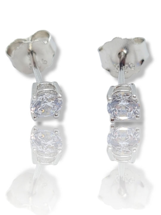 Mentzos Silver Earrings with Stones