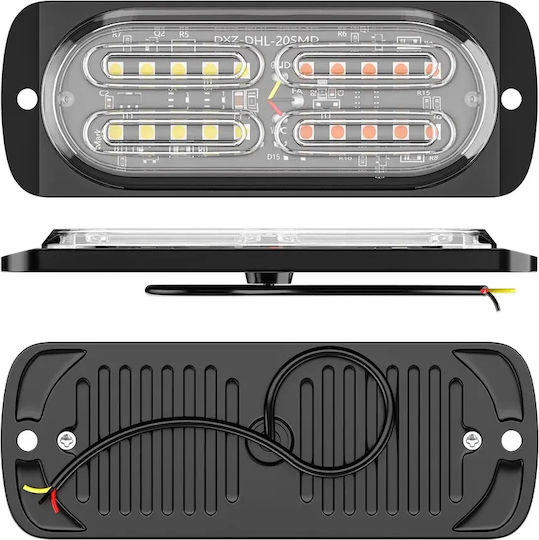 Directional (Strobe) Car Warning Beacon 12V With Orange / Yellow Lighting