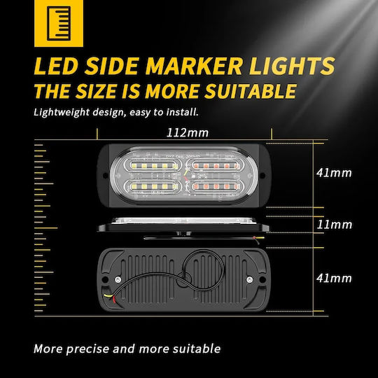 Directional (Strobe) Car Warning Beacon 12V With Orange / Yellow Lighting