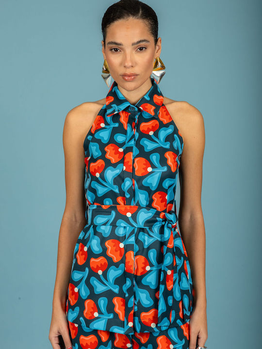Sleeveless Women's Shirt Blue