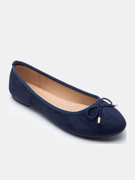 Damen Ballerinas Spitz zulaufend Marineblaue