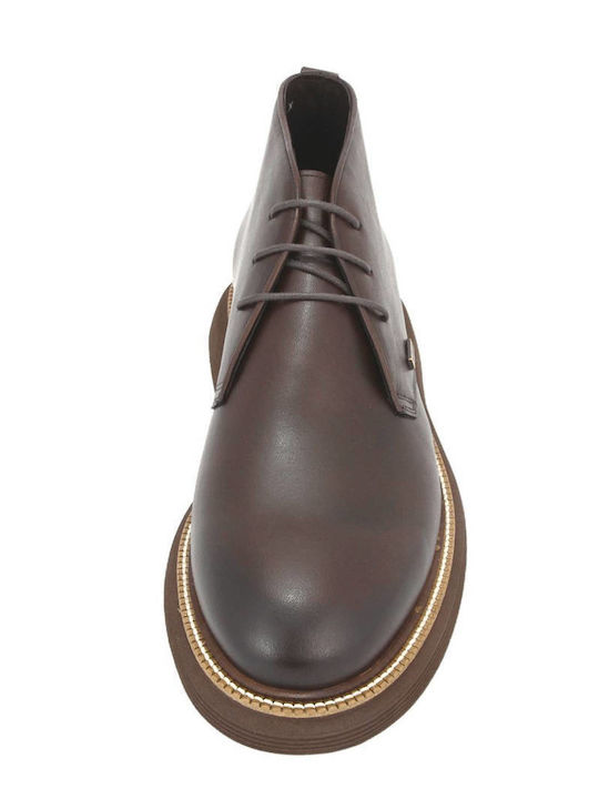 Braune Chukka-Stiefeletten aus Leder