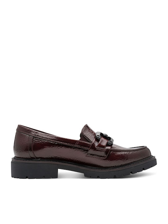 Mocasini dama Loafers în Culoare Burgundy