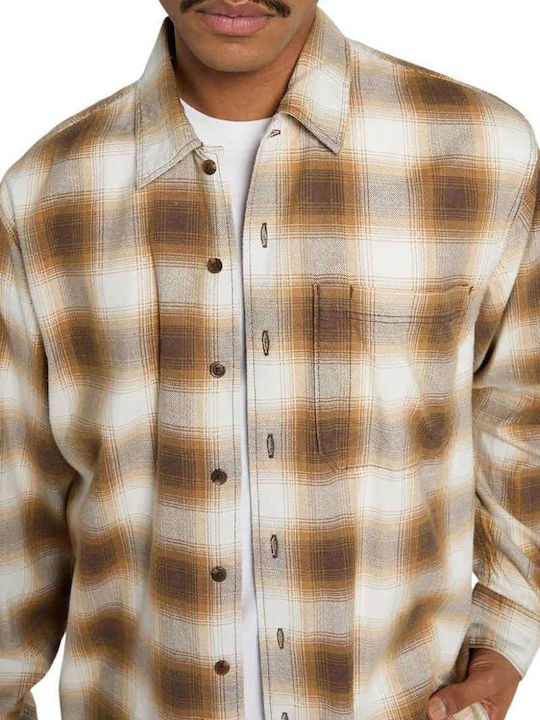 Langärmeliges Flanellhemd Braun