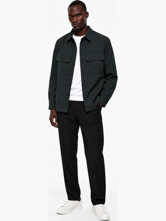 Long Sleeve Overshirt in Regular Fit Green