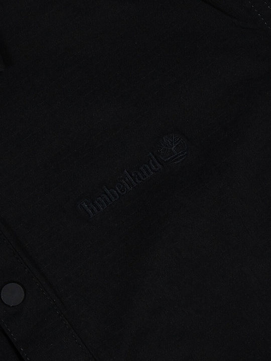 Long Sleeve Denim Overshirt in Regular Fit Black