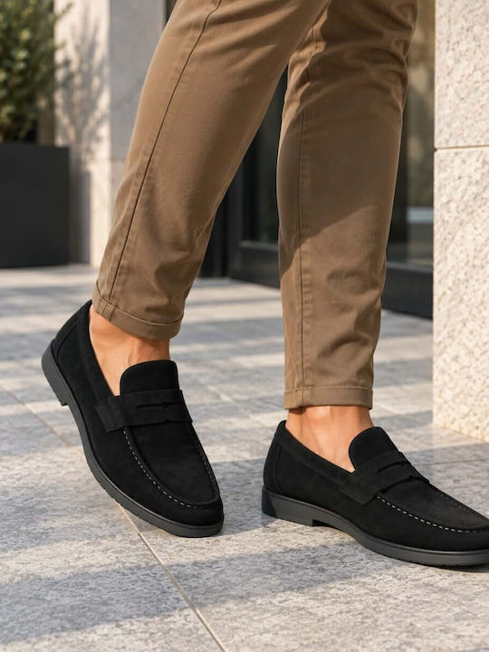 Loafers bărbătești de catifea în Culoare Negru