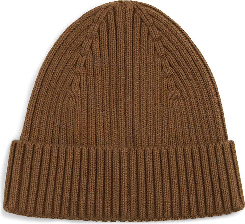 Heritage Beanie Männlicher Mütze mit Rib Strick in Braun Farbe