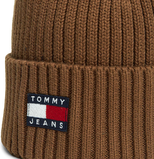 Heritage Beanie Männlicher Mütze mit Rib Strick in Braun Farbe
