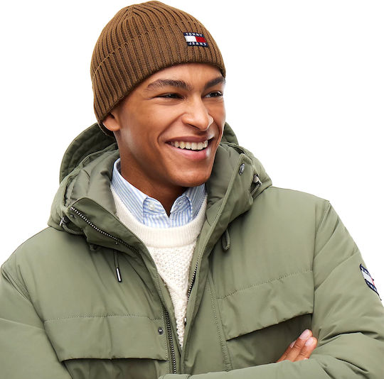 Heritage Beanie Männlicher Mütze mit Rib Strick in Braun Farbe
