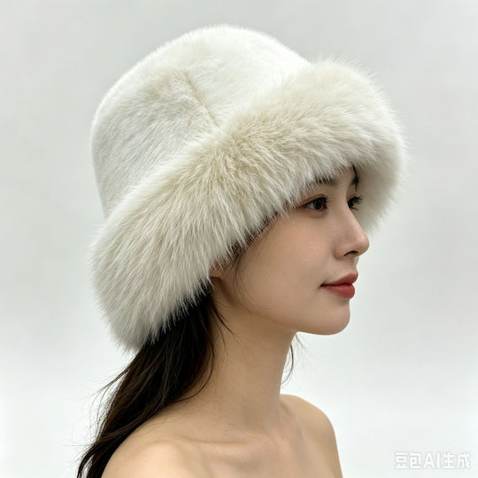 Intimonnaγούνινο Καπέλο Beanie Unisex Σκούφος Πλεκτός σε Λευκά χρώματα