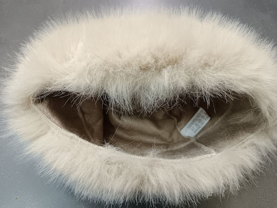 Intimonnaγούνινο Καπέλο Beanie Unisex Σκούφος Πλεκτός σε Λευκά χρώματα