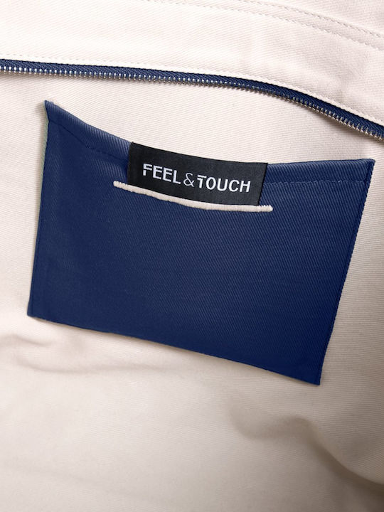 Feel & Touch Caribbean Πετσετέ Τσάντα Θαλάσσης Μπλε