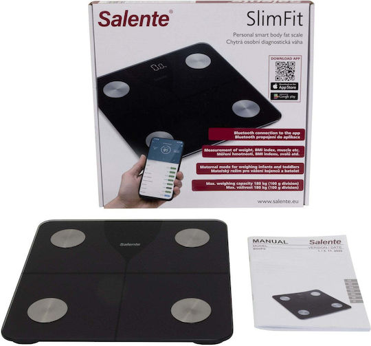 Evolveo Smart Badezimmerwaage 180kg mit Körperfettmessung & Bluetooth Schwarze