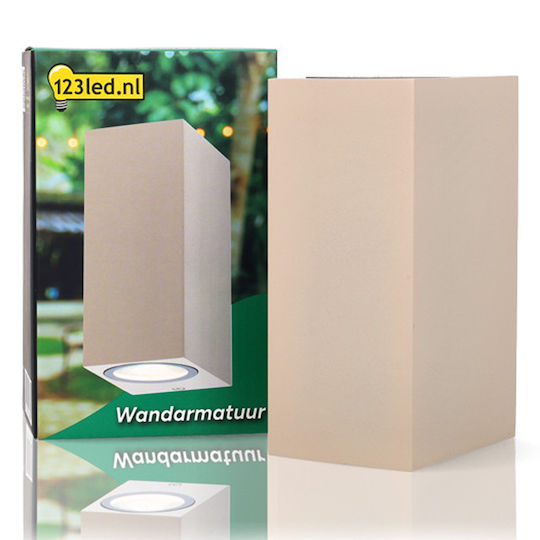 123led Iluminat Exterior Montat Pe Perete Cu Umbră GU10 IP44 Dublu Fascicul 6.8x9.2x15cm